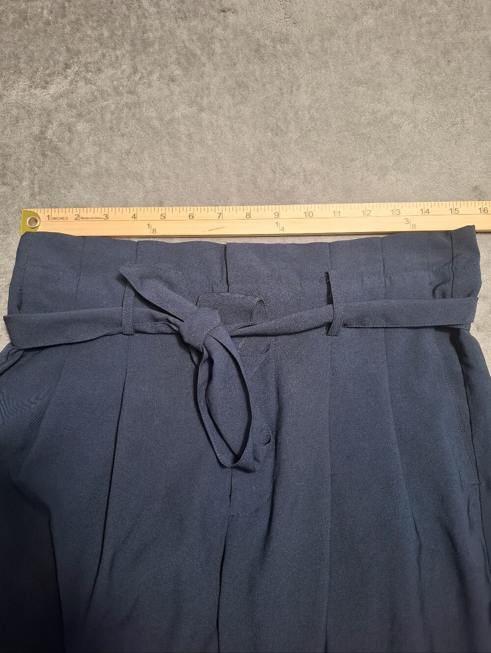 Madewell Drapey Paperbag High Waist Navy Blue Tapered Pants Sz 6 Preppy Office - Picture 9 of 14
